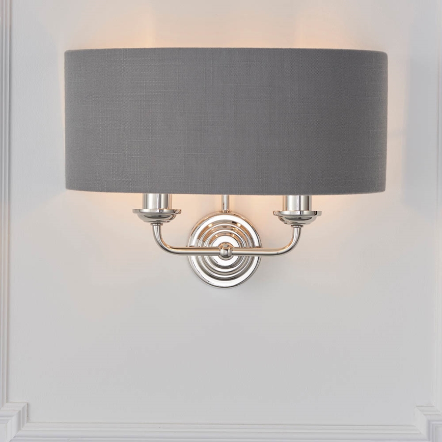 Endon 94406 - Applique HIGHCLERE 2xE14/40W/230V grigio scuro/cromo lucido