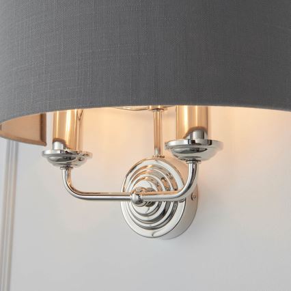 Endon 94406 - Applique HIGHCLERE 2xE14/40W/230V grigio scuro/cromo lucido