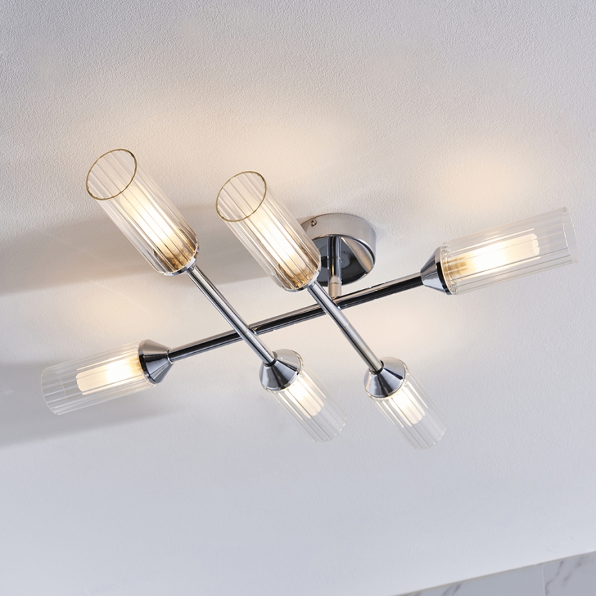 Endon 95045 - Lampadario a plafone per bagni NATORI 6xG9/3W/230V IP44 cromo lucido