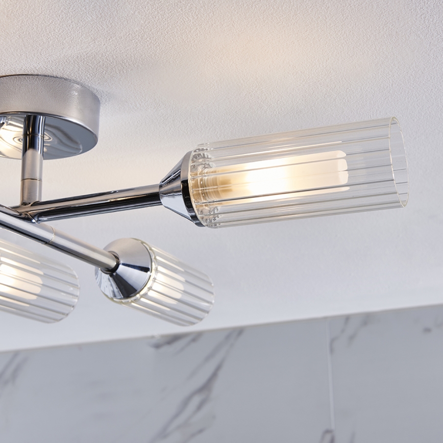 Endon 95045 - Lampadario a plafone per bagni NATORI 6xG9/3W/230V IP44 cromo lucido