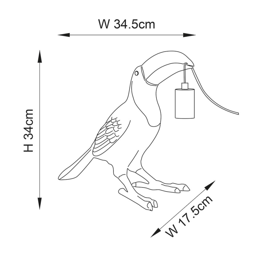 Endon 95077 - Lampada da tavolo TOCO TOUCAN 1xE27/10W/230V oro