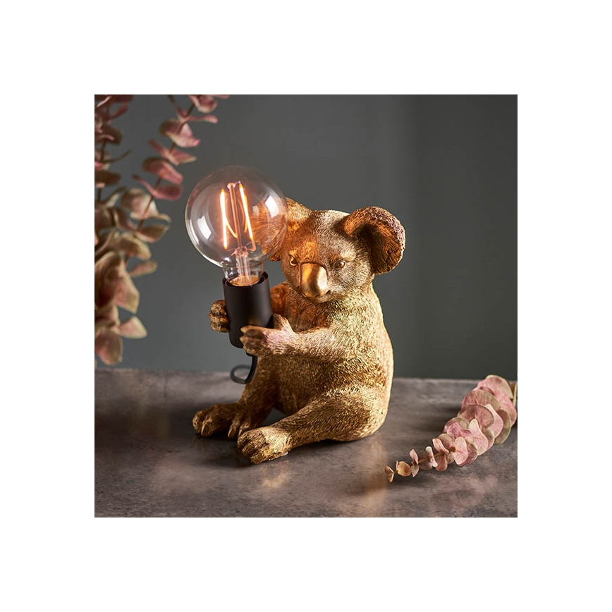 Endon 95082 - Lampada da tavolo KOALA 1xE27/10W/230V dorata