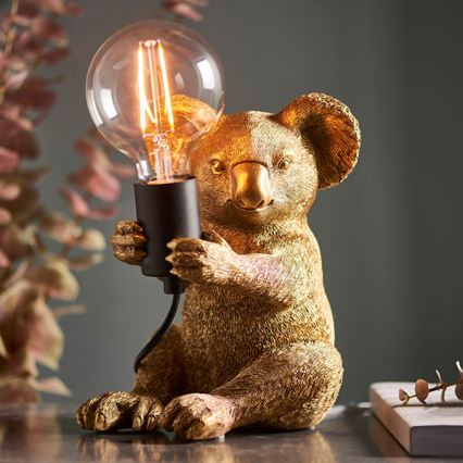 Endon 95082 - Lampada da tavolo KOALA 1xE27/10W/230V dorata