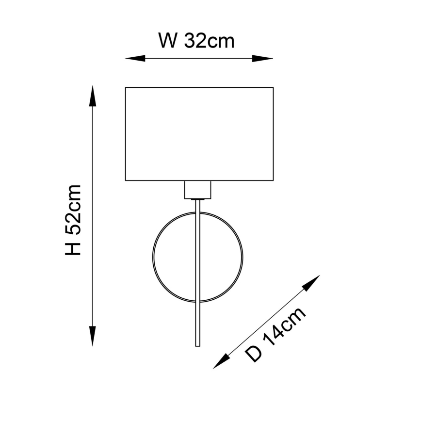Endon 95210 - Lampada da parete 1xE27/10W/230V grigio/ottone