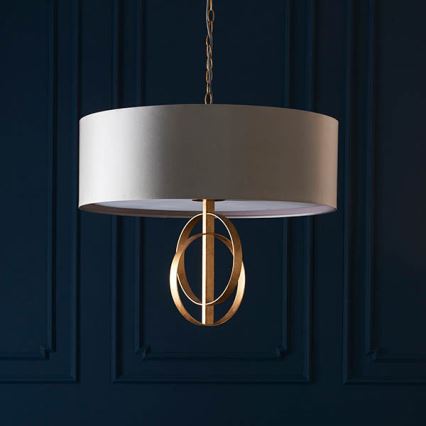 Endon 95211 - Lampadario a catena 5xE27/10W/230V Ø 70 cm grigio/ottone