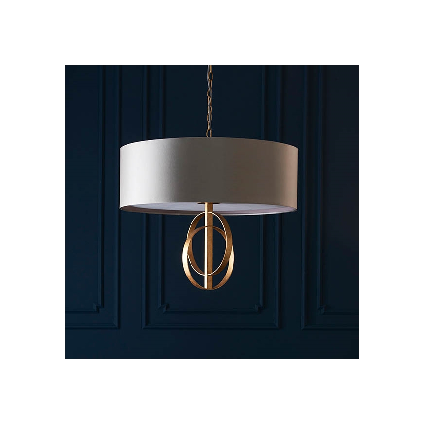 Endon 95211 - Lampadario a catena 5xE27/10W/230V Ø 70 cm grigio/ottone