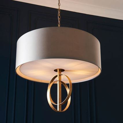 Endon 95211 - Lampadario a catena 5xE27/10W/230V Ø 70 cm grigio/ottone