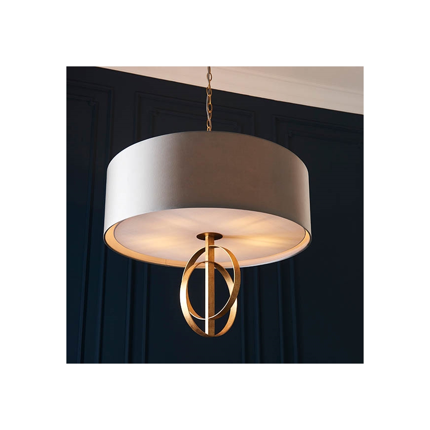 Endon 95211 - Lampadario a catena 5xE27/10W/230V Ø 70 cm grigio/ottone
