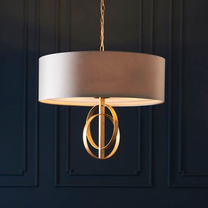 Endon 95211 - Lampadario a catena 5xE27/10W/230V Ø 70 cm grigio/ottone