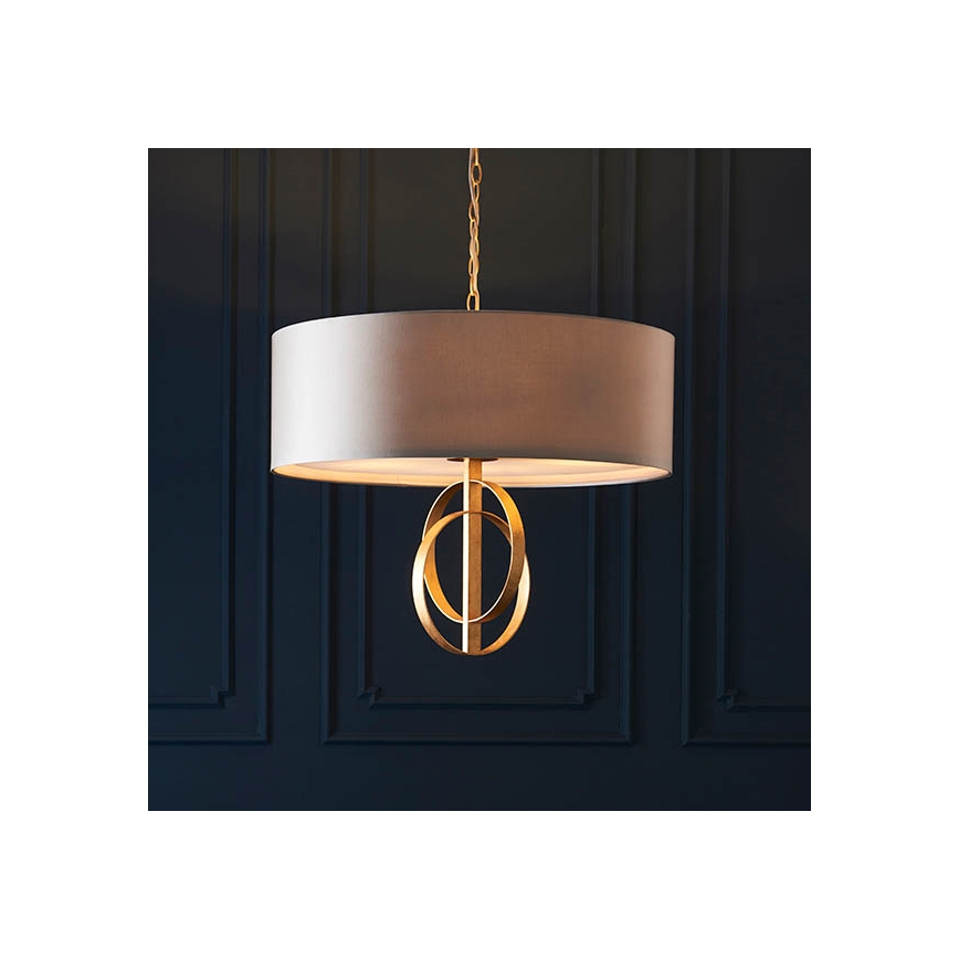 Endon 95211 - Lampadario a catena 5xE27/10W/230V Ø 70 cm grigio/ottone