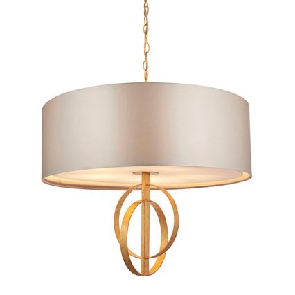 Endon 95211 - Lampadario a catena 5xE27/10W/230V Ø 70 cm grigio/ottone