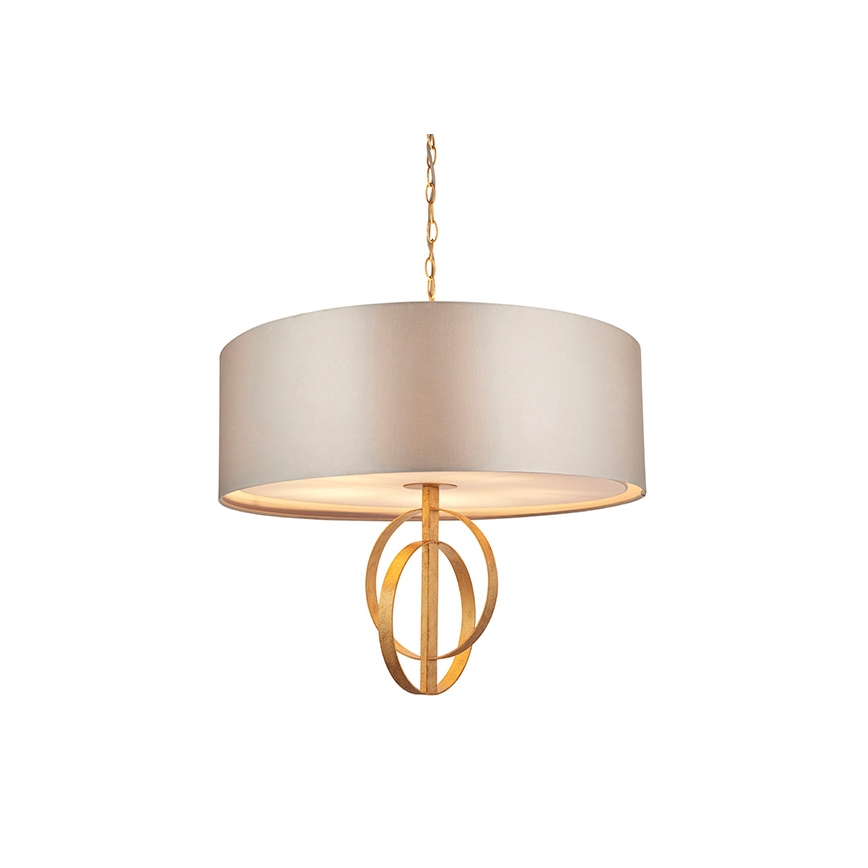 Endon 95211 - Lampadario a catena 5xE27/10W/230V Ø 70 cm grigio/ottone