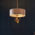 Endon 95212 - Lampadario sospeso con catena 3xE27/10W/230V Ø 60 cm grigio/ottone
