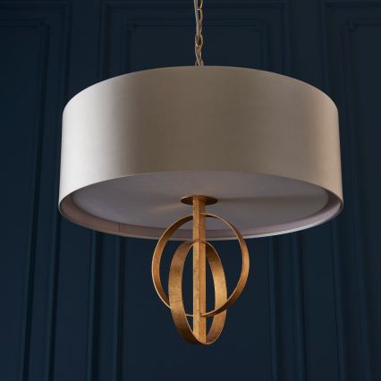 Endon 95212 - Lampadario sospeso con catena 3xE27/10W/230V Ø 60 cm grigio/ottone