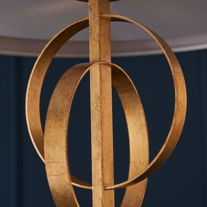 Endon 95212 - Lampadario sospeso con catena 3xE27/10W/230V Ø 60 cm grigio/ottone