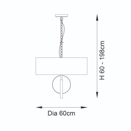 Endon 95212 - Lampadario sospeso con catena 3xE27/10W/230V Ø 60 cm grigio/ottone