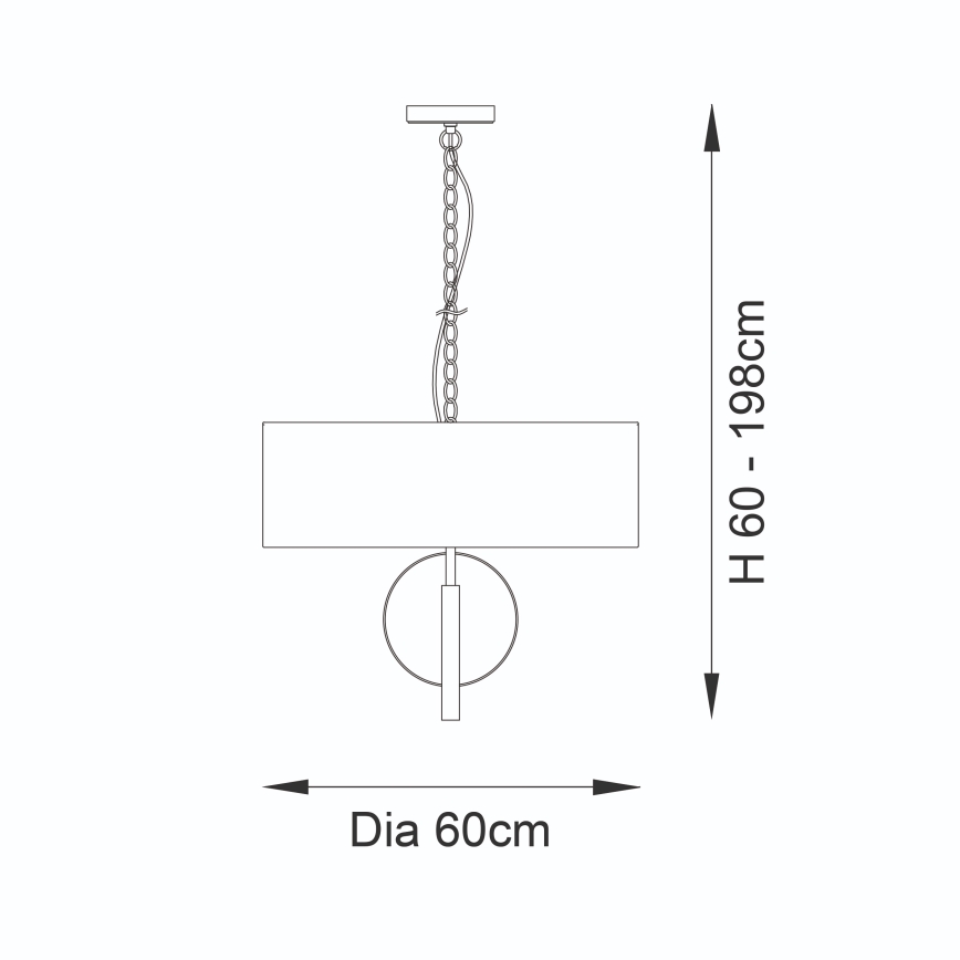 Endon 95212 - Lampadario sospeso con catena 3xE27/10W/230V Ø 60 cm grigio/ottone