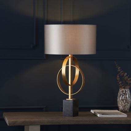 Endon 95213 - Lampada da tavolo 1xE27/10W/230V grigia/ottone/nera