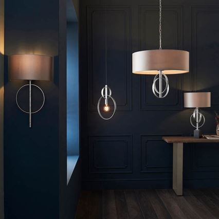 Endon 95215 - Lampadario a catena 5xE27/10W/230V Ø 70 cm grigio