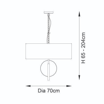 Endon 95215 - Lampadario a catena 5xE27/10W/230V Ø 70 cm grigio