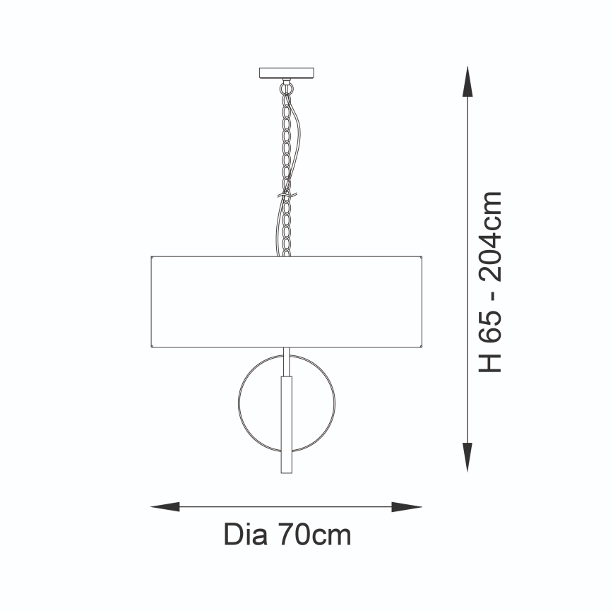 Endon 95215 - Lampadario a catena 5xE27/10W/230V Ø 70 cm grigio