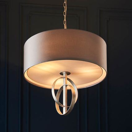 Endon 95216 - Lampadario a catena 3xE27/10W/230V diam. 60 cm grigio