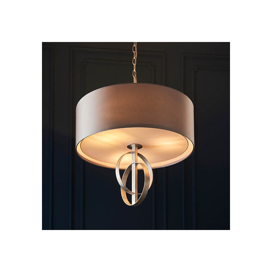 Endon 95216 - Lampadario a catena 3xE27/10W/230V diam. 60 cm grigio