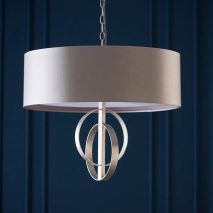 Endon 95216 - Lampadario a catena 3xE27/10W/230V diam. 60 cm grigio