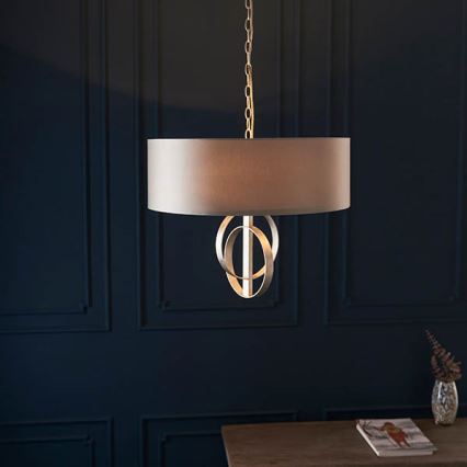 Endon 95216 - Lampadario a catena 3xE27/10W/230V diam. 60 cm grigio