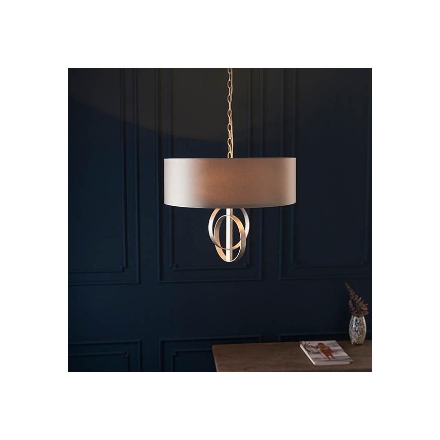 Endon 95216 - Lampadario a catena 3xE27/10W/230V diam. 60 cm grigio
