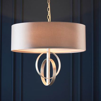 Endon 95216 - Lampadario a catena 3xE27/10W/230V diam. 60 cm grigio