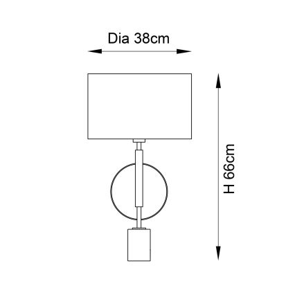 Endon 95217 - Lampada da tavolo 1xE27/10W/230V grigio/nero