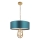 Endon 95220 - Lampadario a sospensione con catena 3xE27/10W/230V Ø 60 cm blu/ottone