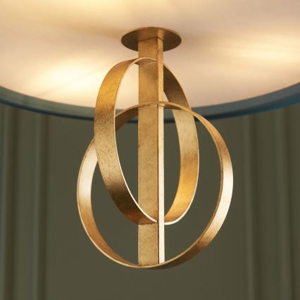 Endon 95220 - Lampadario a sospensione con catena 3xE27/10W/230V Ø 60 cm blu/ottone