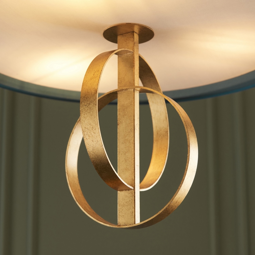 Endon 95220 - Lampadario a sospensione con catena 3xE27/10W/230V Ø 60 cm blu/ottone