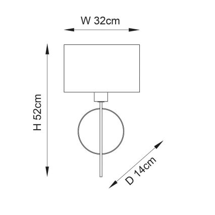 Endon 95222 - Lampada da parete 1xE27/10W/230V blu/grigio
