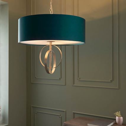 Endon 95223 - Lampadario con catena 5xE27/10W/230V Ø 70 cm blu/grigio