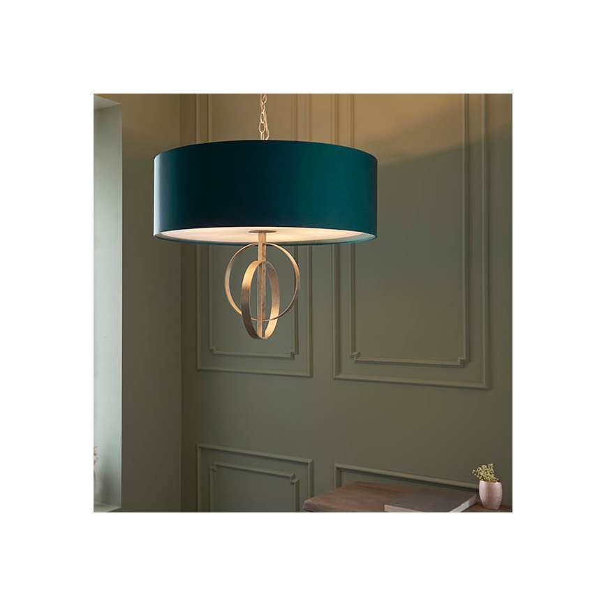 Endon 95223 - Lampadario con catena 5xE27/10W/230V Ø 70 cm blu/grigio