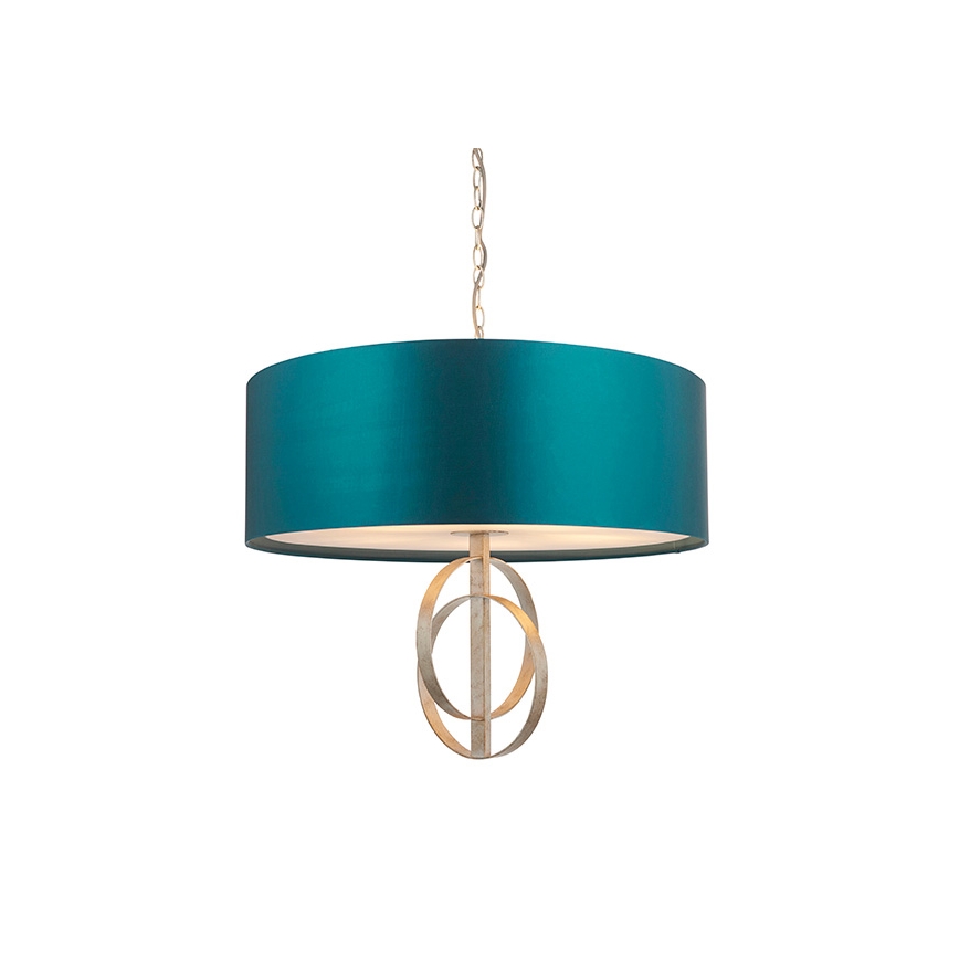 Endon 95223 - Lampadario con catena 5xE27/10W/230V Ø 70 cm blu/grigio