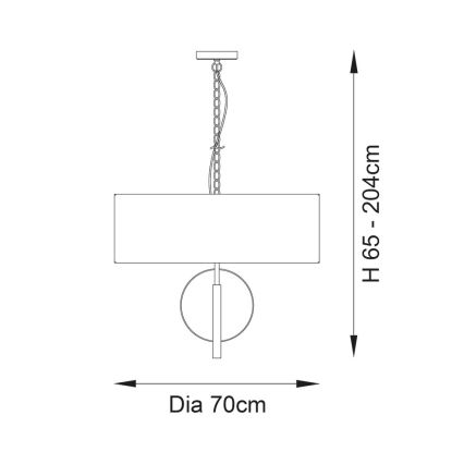 Endon 95223 - Lampadario con catena 5xE27/10W/230V Ø 70 cm blu/grigio