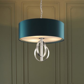 Endon 95224 - Lampadario a catena 3xE27/10W/230V Ø 60 cm blu/grigio