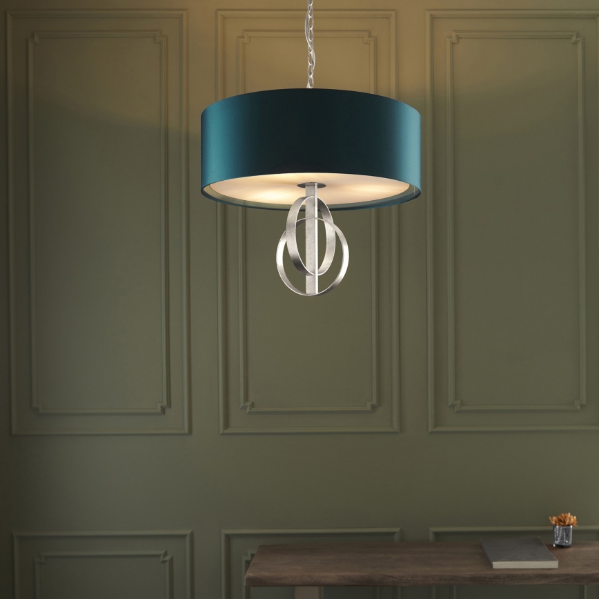 Endon 95224 - Lampadario a catena 3xE27/10W/230V Ø 60 cm blu/grigio