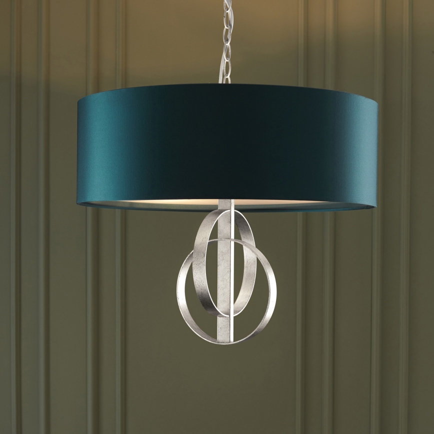 Endon 95224 - Lampadario a catena 3xE27/10W/230V Ø 60 cm blu/grigio