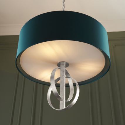Endon 95224 - Lampadario a catena 3xE27/10W/230V Ø 60 cm blu/grigio
