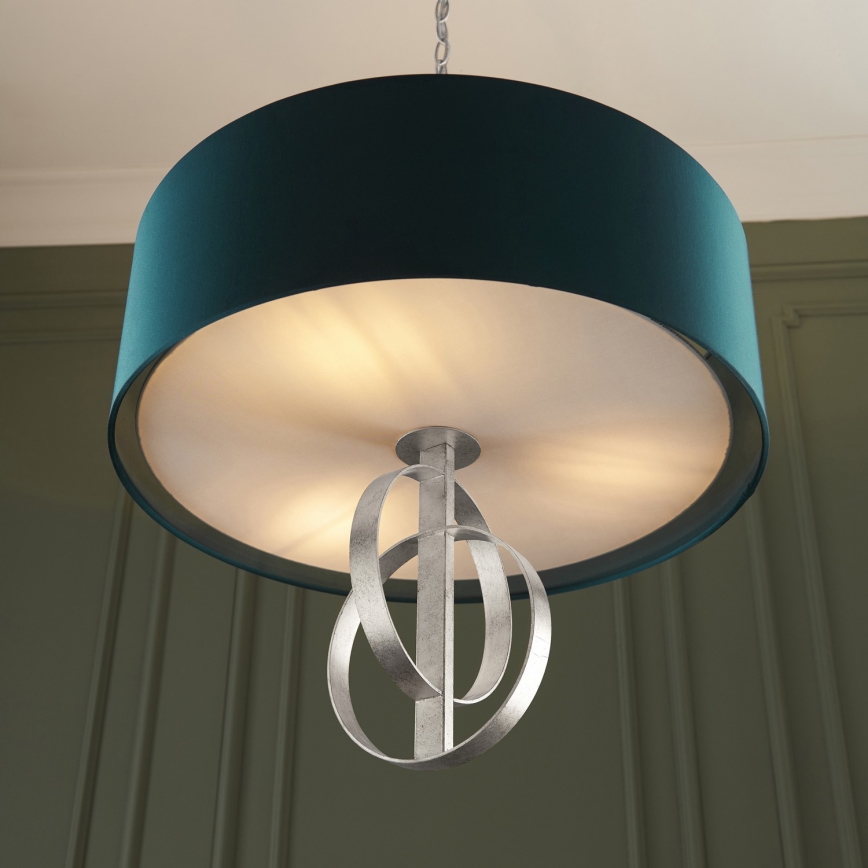 Endon 95224 - Lampadario a catena 3xE27/10W/230V Ø 60 cm blu/grigio