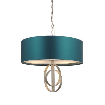 Endon 95224 - Lampadario a catena 3xE27/10W/230V Ø 60 cm blu/grigio