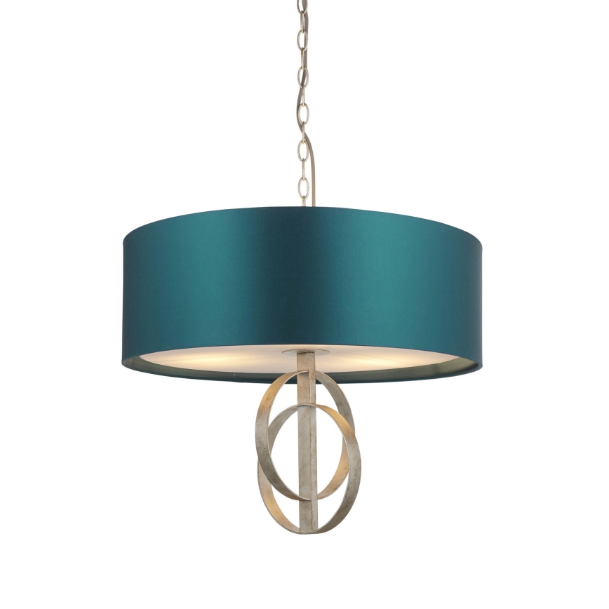 Endon 95224 - Lampadario a catena 3xE27/10W/230V Ø 60 cm blu/grigio