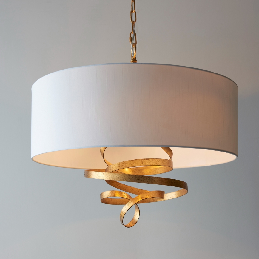 Endon 95268 - Lampadario a catena 3xE14/6W/230V Ø 60 cm bianco/ottone