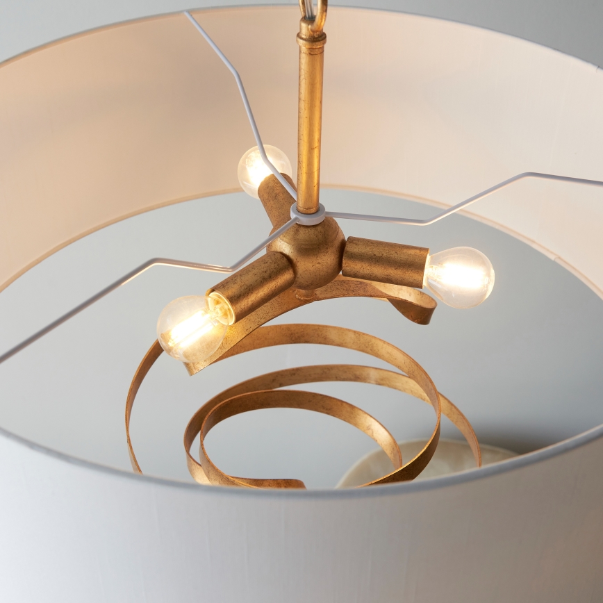 Endon 95268 - Lampadario a catena 3xE14/6W/230V Ø 60 cm bianco/ottone