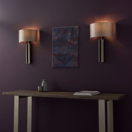Endon 95449 - Applique da parete 1xE27/10W/230V beige/cromo opaco